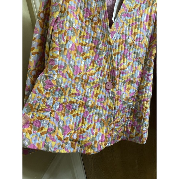NEW Sigrid Olsen Silk Multicolored Jacket Quilted Floral Pattern Sz Petite M NWT - Picture 5 of 15